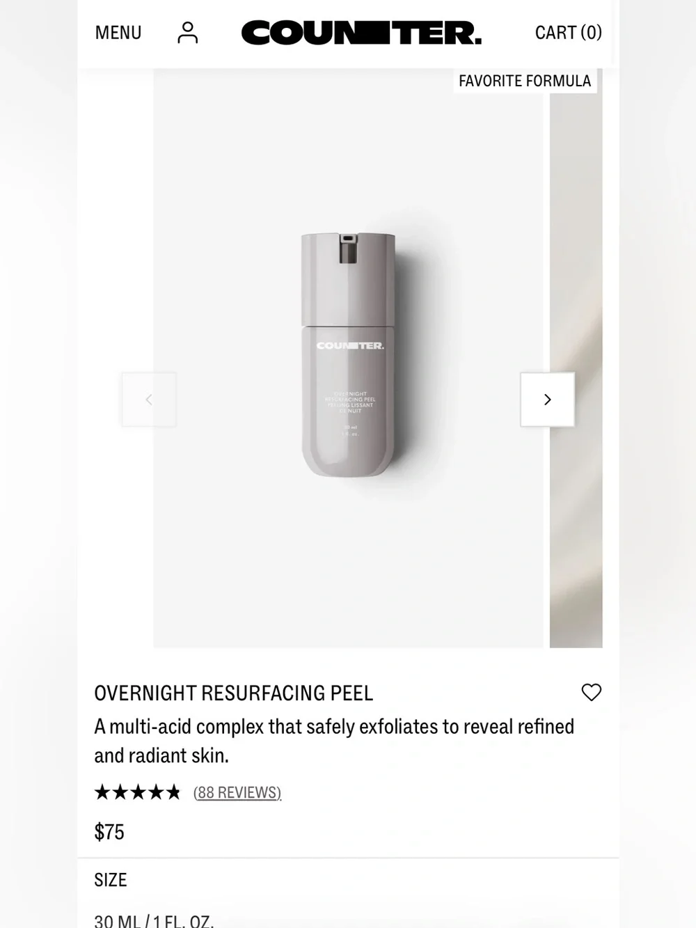 beautycounter Overnight Resurfacing Peel in Light Gray